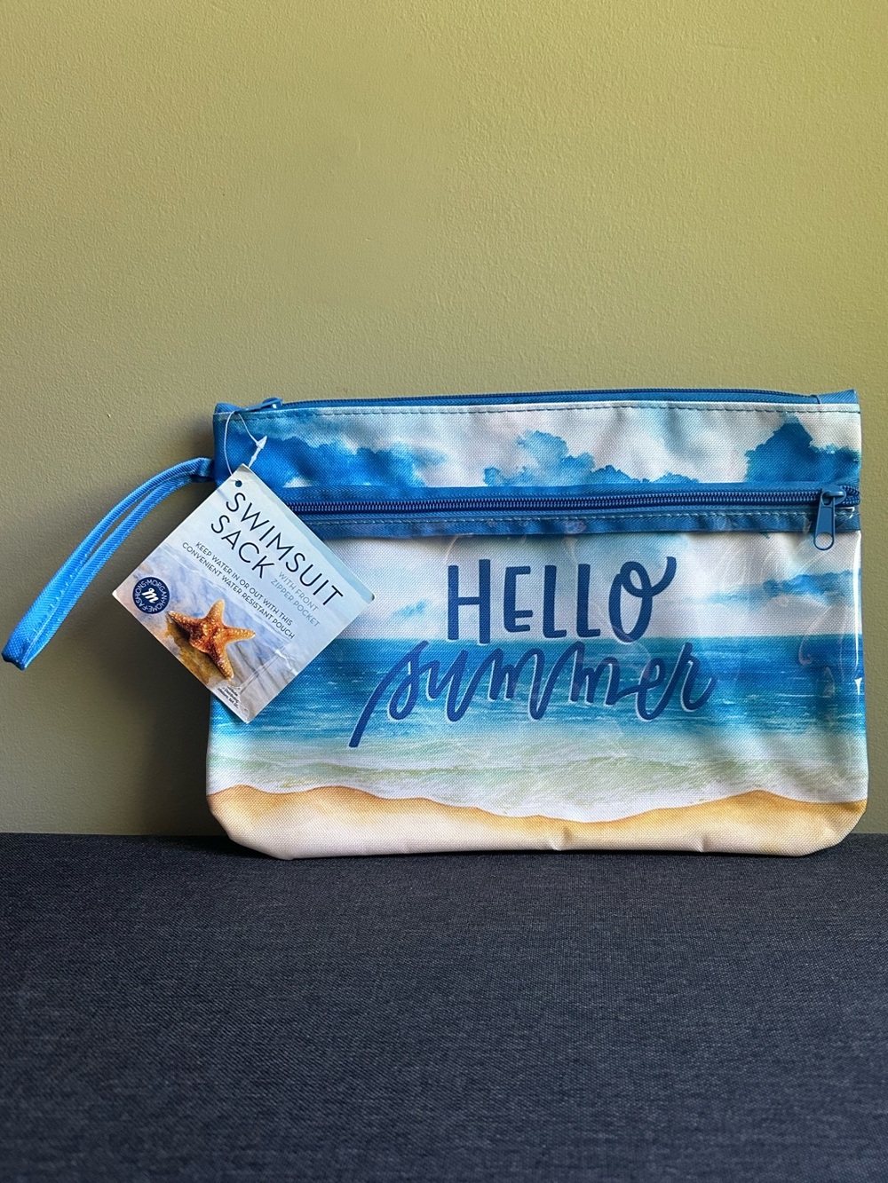Hello Summer Beach Swim Suit Sack Pouch